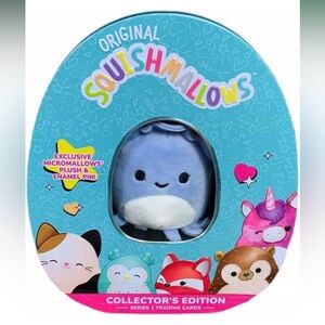 Squishmallows Official Kellytoy Collector's Tin Set (Stacy The Squid)